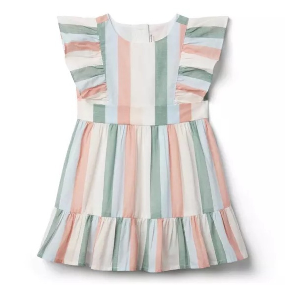 Janie and Jack Striped Ruffle Trim Dress